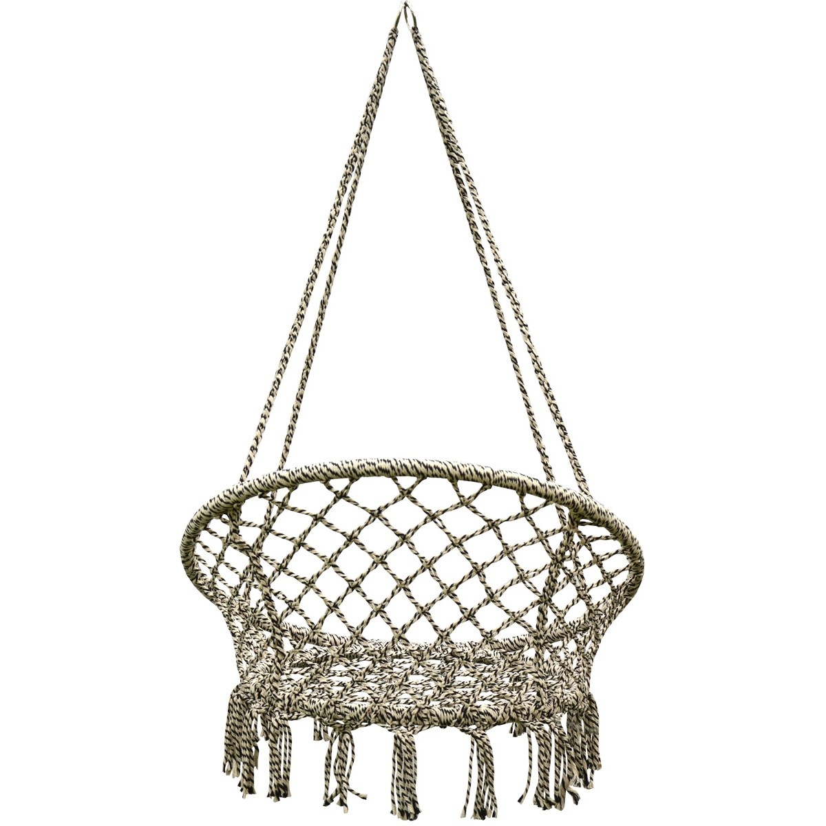 Hangstoel met kussen 80x60cm - Gevlochten katoen - Nestschommels