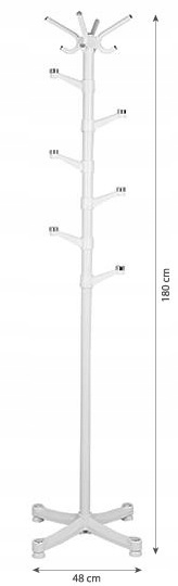 Staande kapstok 180cm - Staal – Wit
