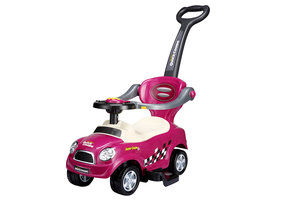 Loopauto 3in1 - met duwstang en geluid - Violet