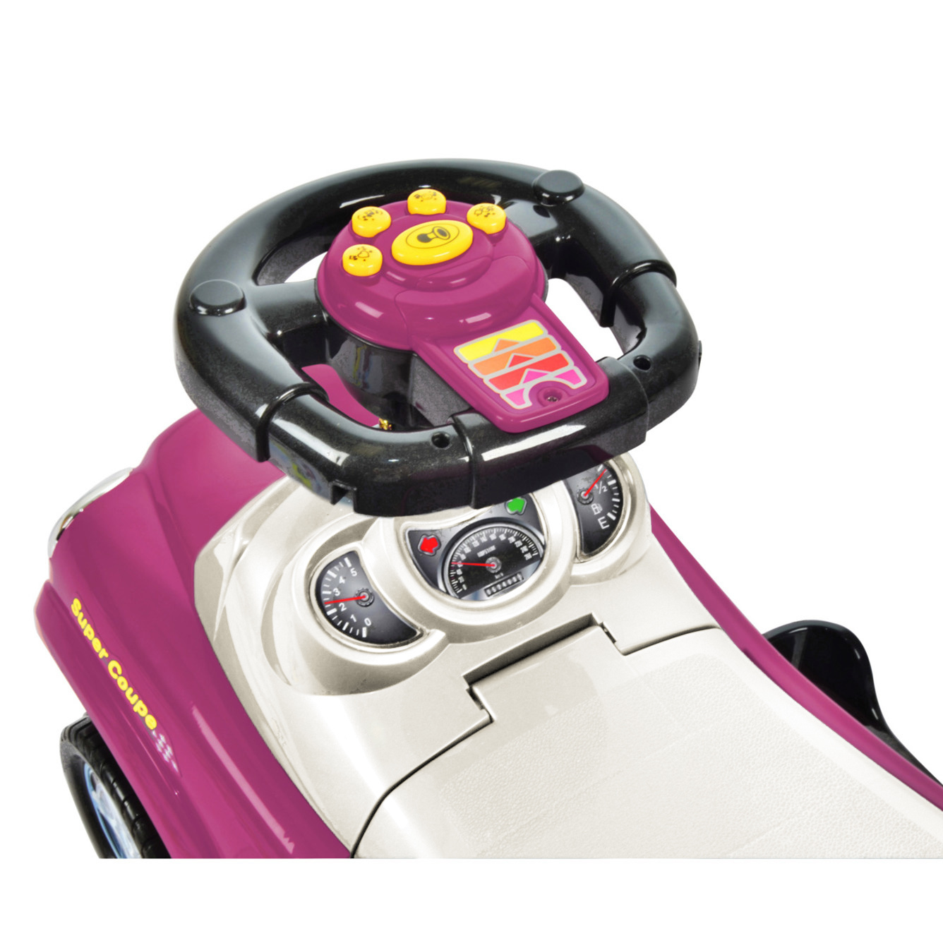 Loopauto 3in1 - met duwstang en geluid - Violet