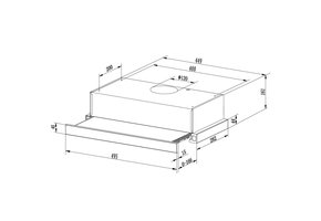 Telescopische afzuigkap zwart - 50x16 cm - Uittrekbaar