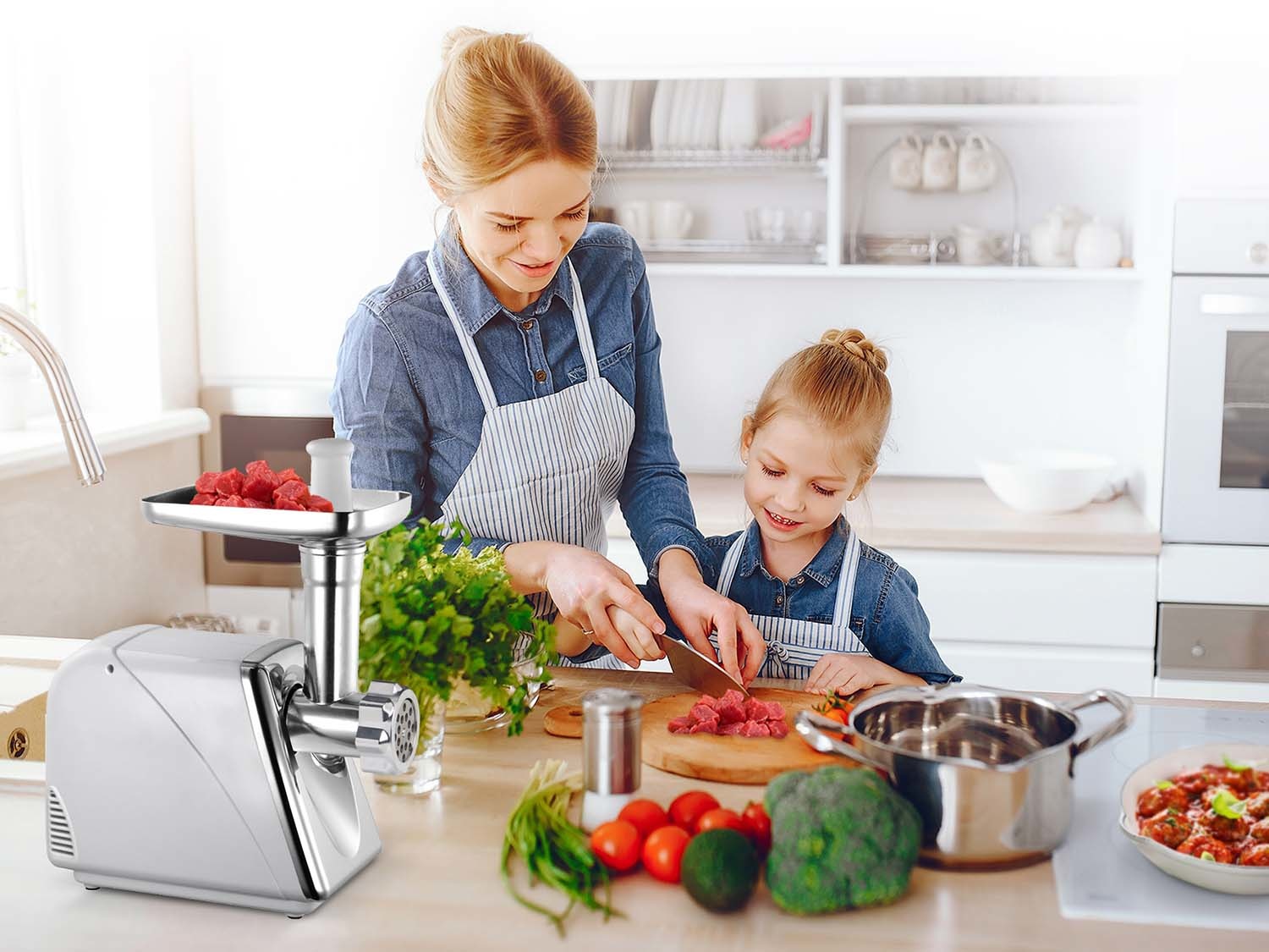 Elektrische vleesmolen 1,2 kg per minuut - Inclusief accessoires