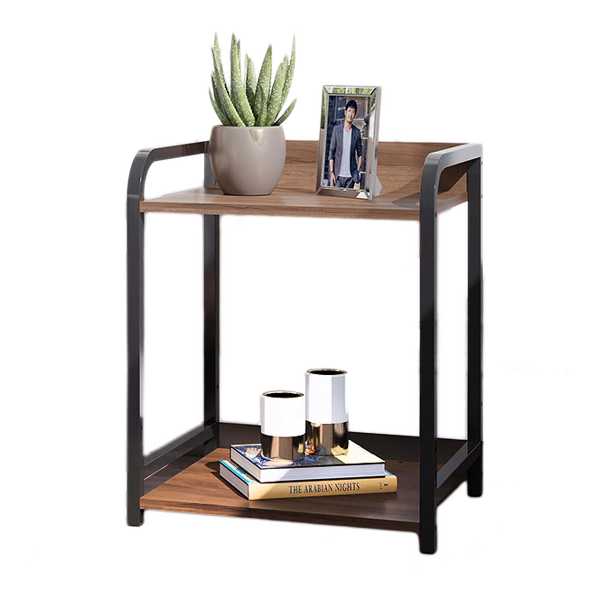 Nachtkastje 2 etages - 44x37x40,5 cm - Loft stijl