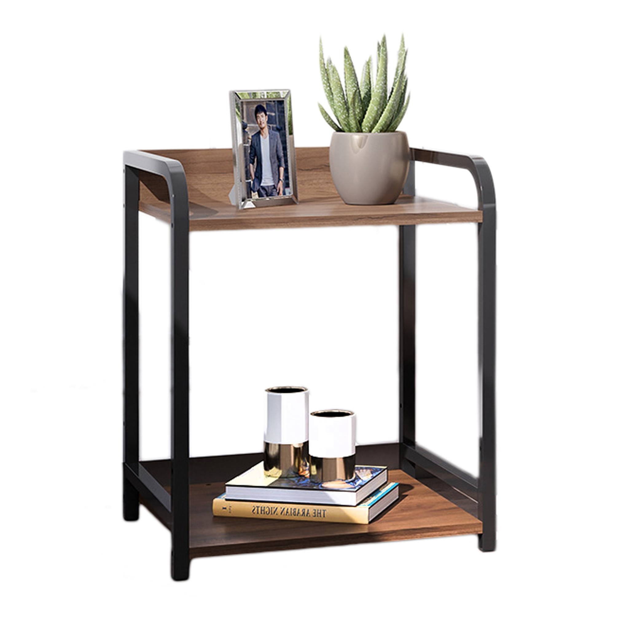 Nachtkastje 2 etages - 44x37x40,5 cm - Loft stijl