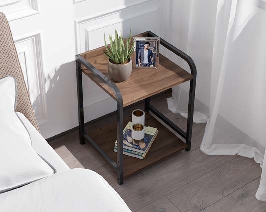 Nachtkastje 2 etages - 44x37x40,5 cm - Loft stijl