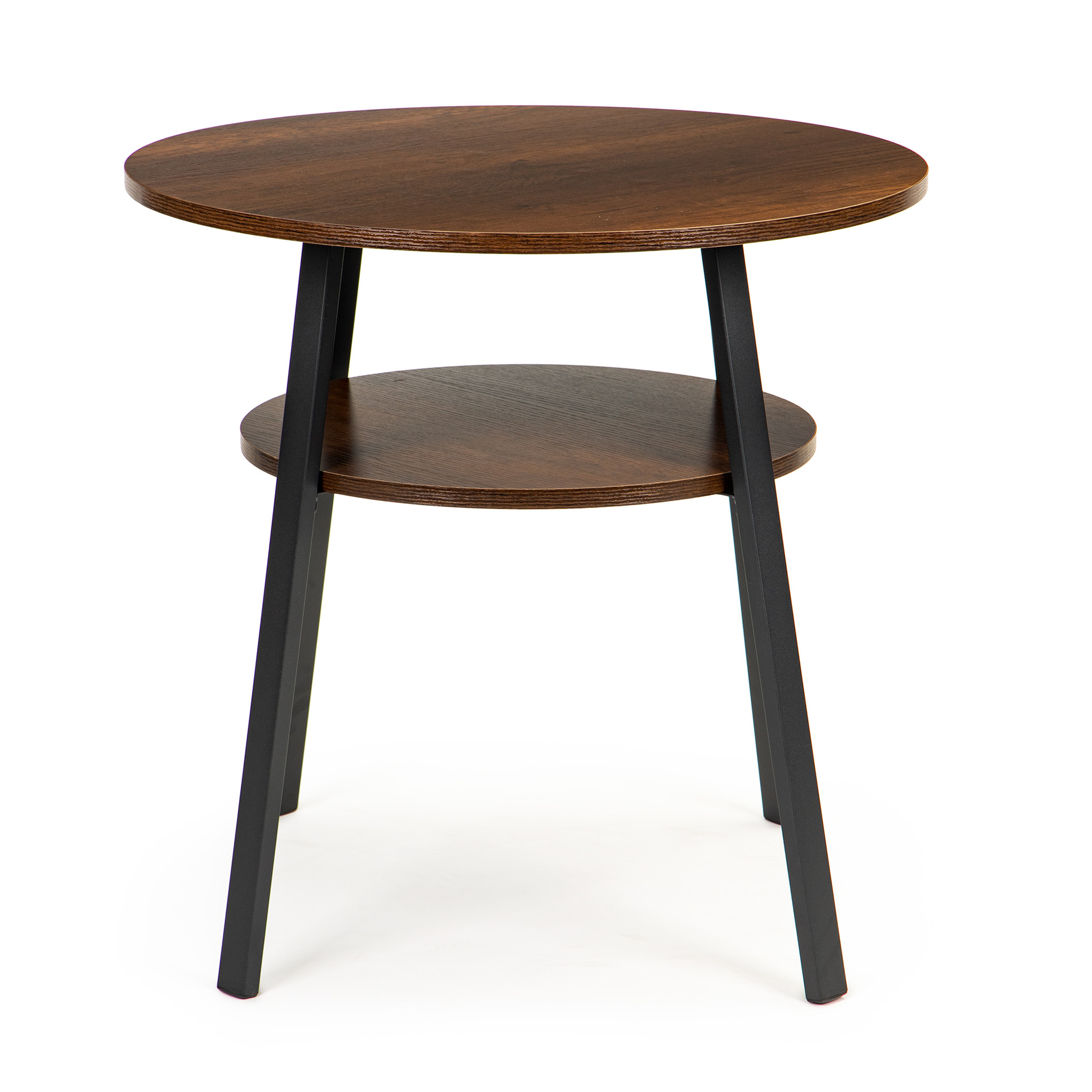 Ronde bijzettafel 60 cm - 2 etages - Loft stijl