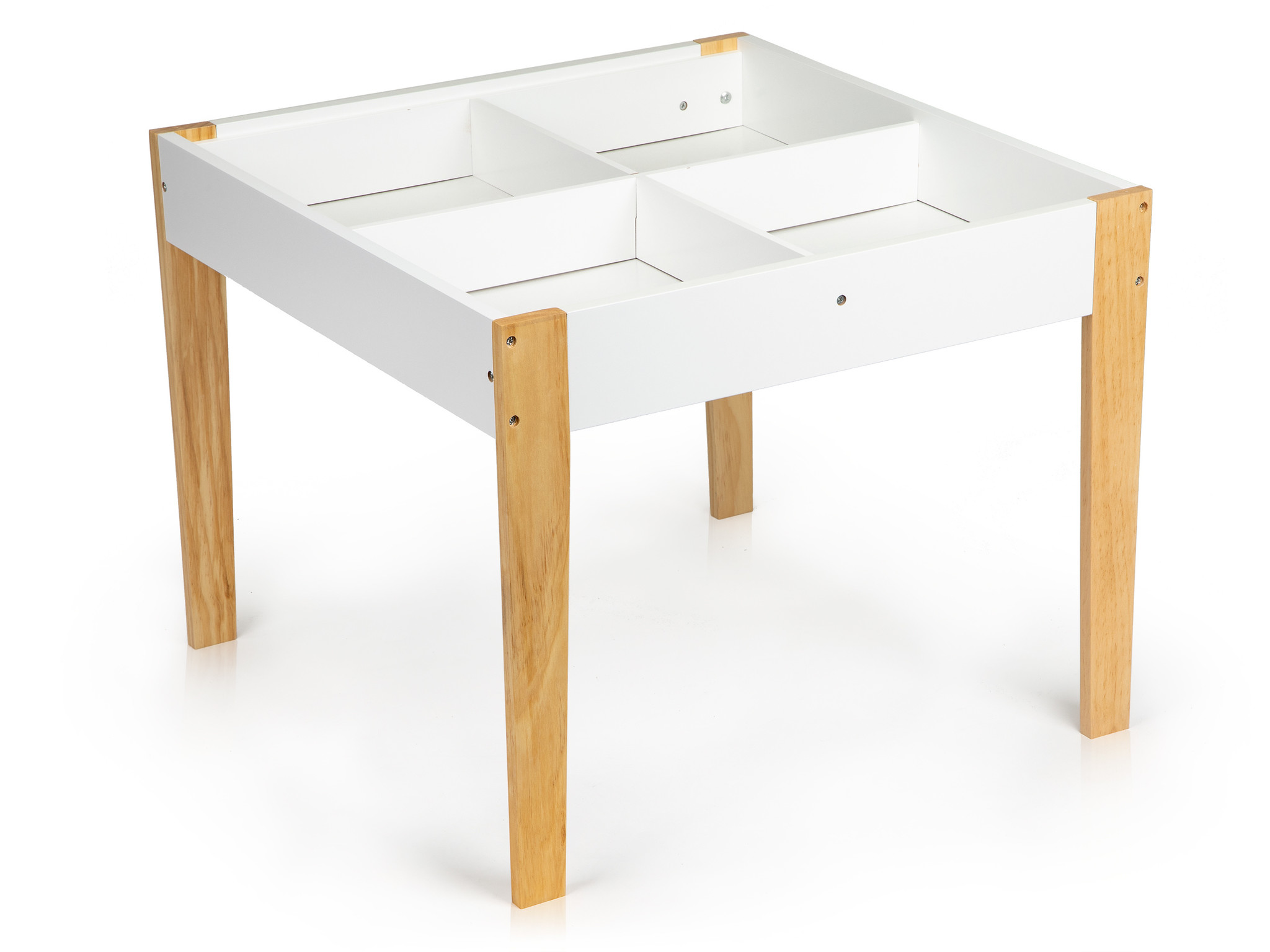 Kinder Meubelset met organizer - Tafel + 2 Stoelen - Grenenhout