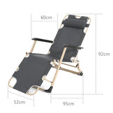 Tuin ligstoel 2in1 met hoofdsteun - Donker Grijs - Tuinstoel