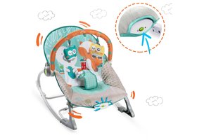 Wipstoel - Interactieve schommelstoel met uilen - Groen/Bruin