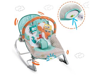 Wipstoel - Interactieve schommelstoel met uilen - Groen/Bruin