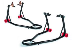 Motorstandaard set voor + achter - tot 200 kg - Zwart