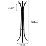 Staande kapstok 3 poten - 180cm - Zwart Metaal