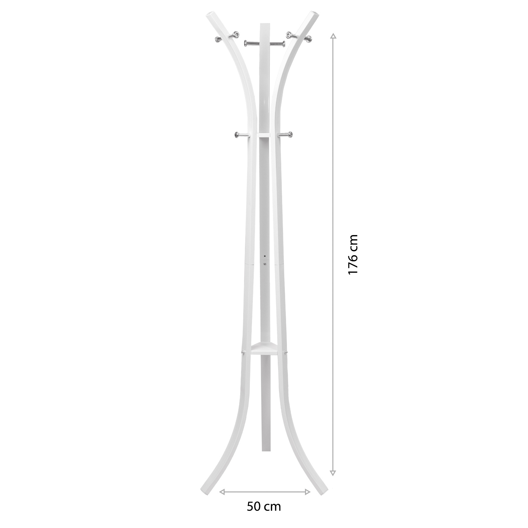 Staande kapstok 3 poten - 180cm - Wit Metaal