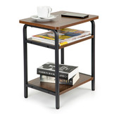 Bijzettafel 3 etages - Rechthoek - 40x30x47 cm - Loft stijl