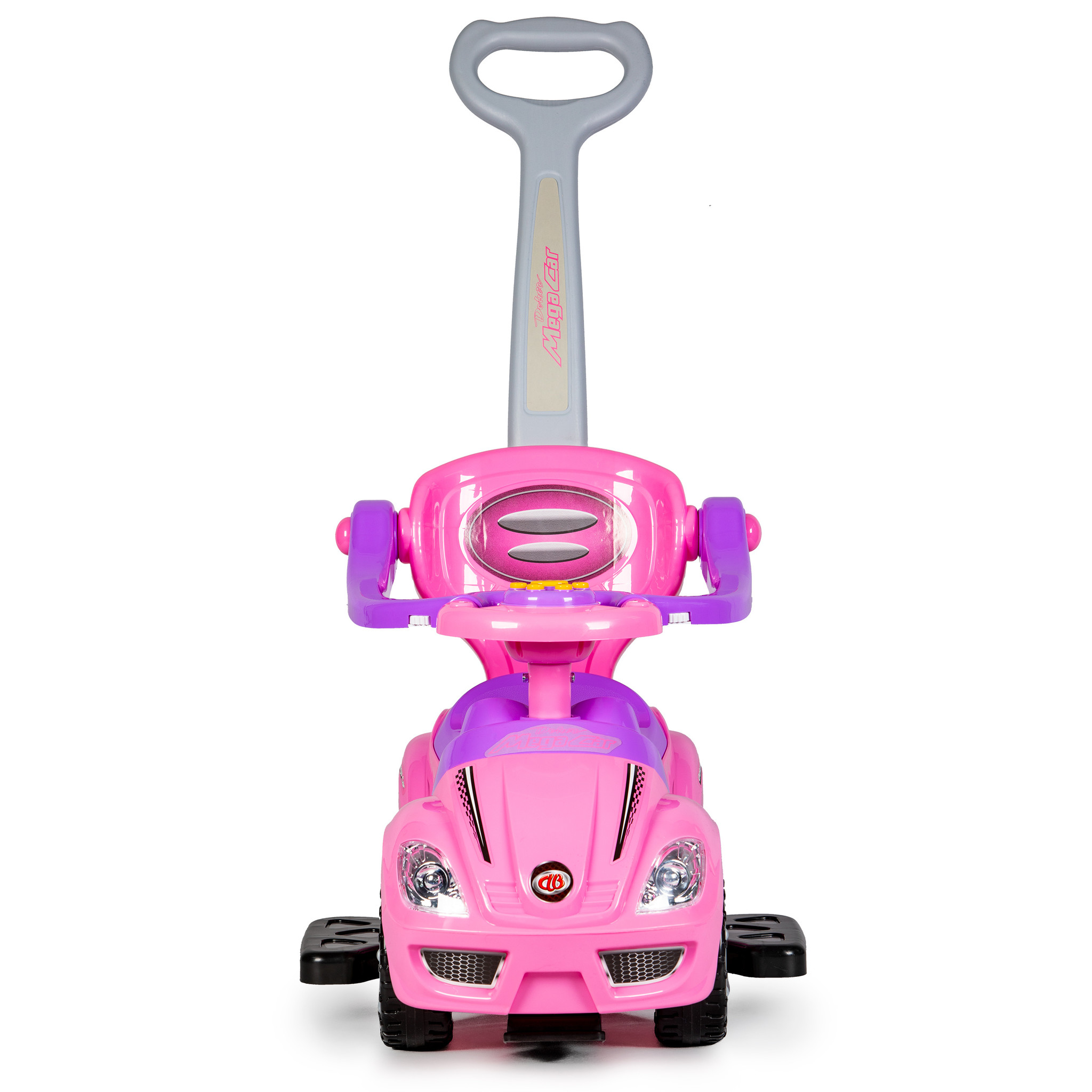Loopauto 3in1 met muziekpaneel - Roze - Duwwagen