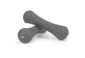 Dumbbell set 6 kg - 2 x 3kg - Neopreen - Grijs - Fitness gewichten