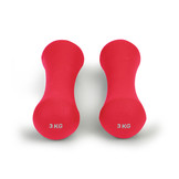 Dumbbell set 6 kg - 2 x 3kg - Neopreen Donker roze - Fitness gewichten