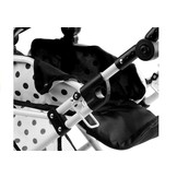 Poppenwagen met accessoires – Wit met zwarte stippen