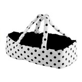 Poppenwagen met accessoires – Wit met zwarte stippen