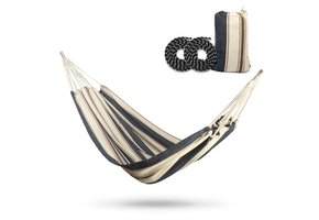 Tuinhangmat dubbel 200x160 cm - Wit met blauw