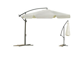 Zweefparasol XL 350 cm opvouwbaar - Beige - Tuinparasol