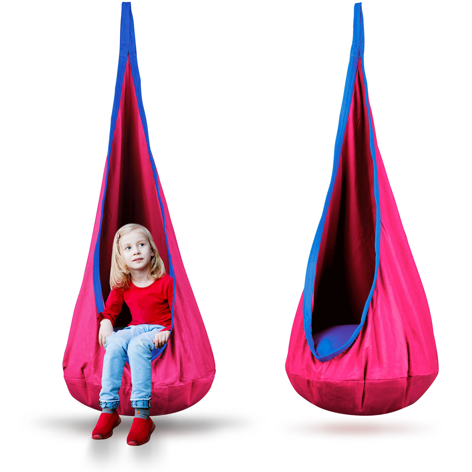 Kinderhangstoel roze – Met kussen