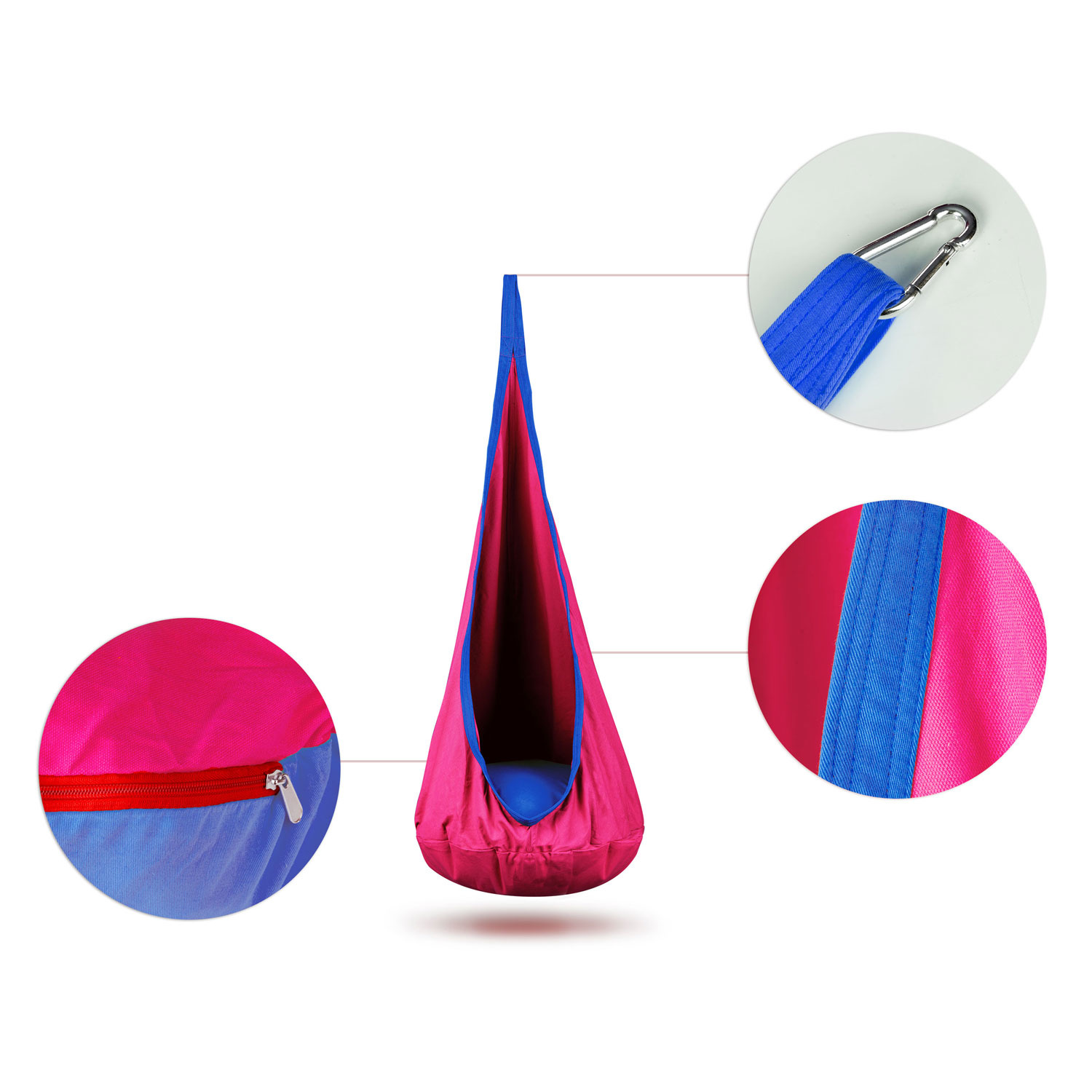 Kinderhangstoel roze – Met kussen