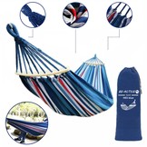 Hangmat 280x150 cm – Blauw gestreept  – Inclusief hoes