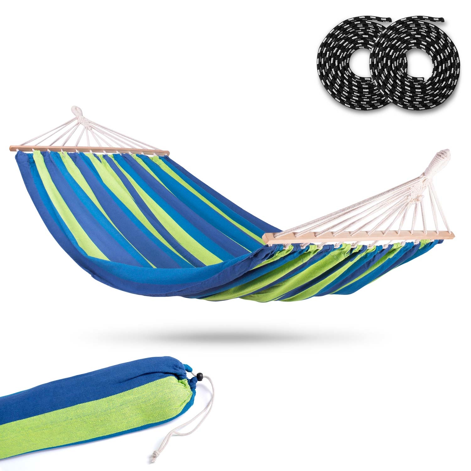 Tuinhangmat dubbel 220x160 – Groen en Blauw met hoes