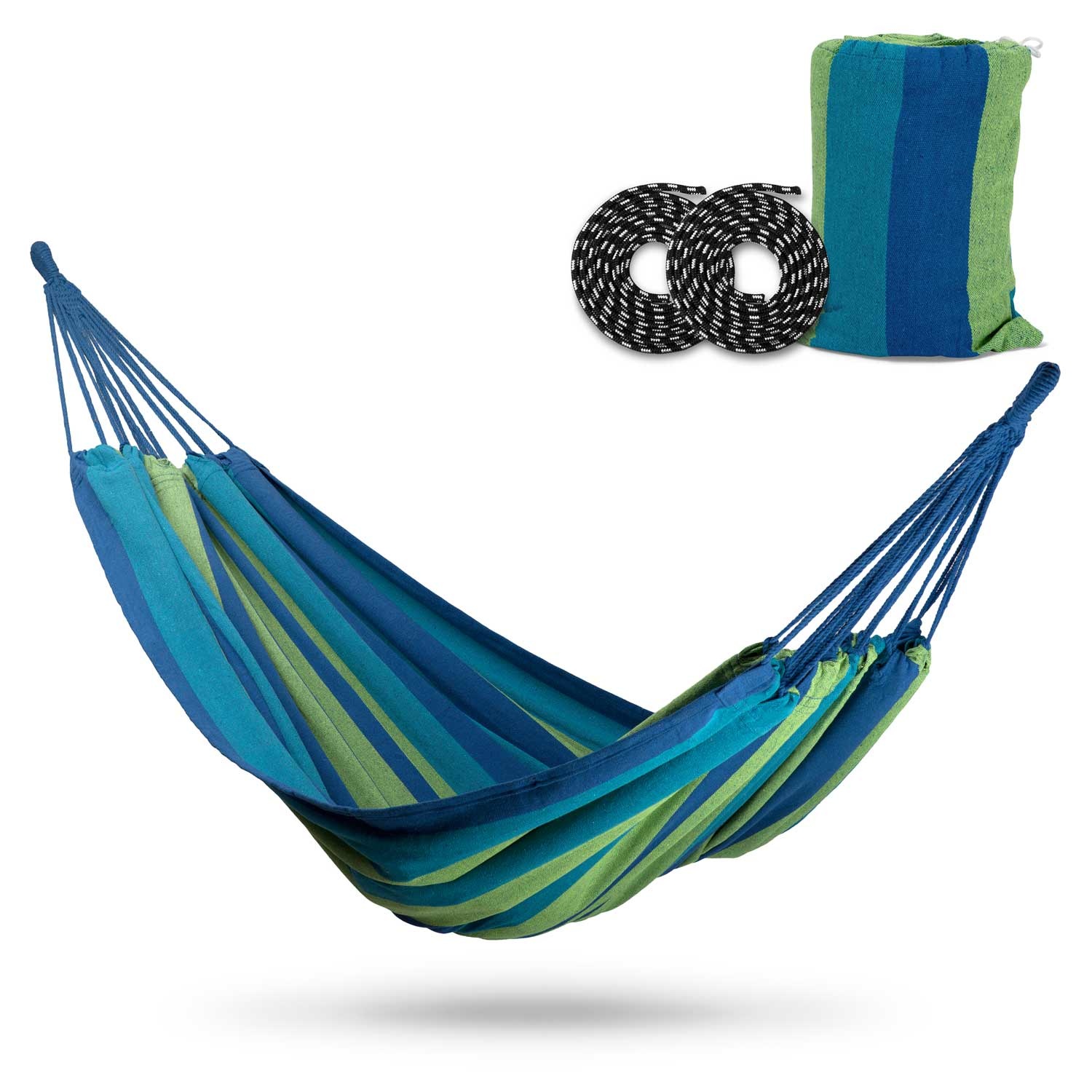 Tuinhangmat dubbel 200x160 cm - Blauwgroen - 2-persoons hangmat