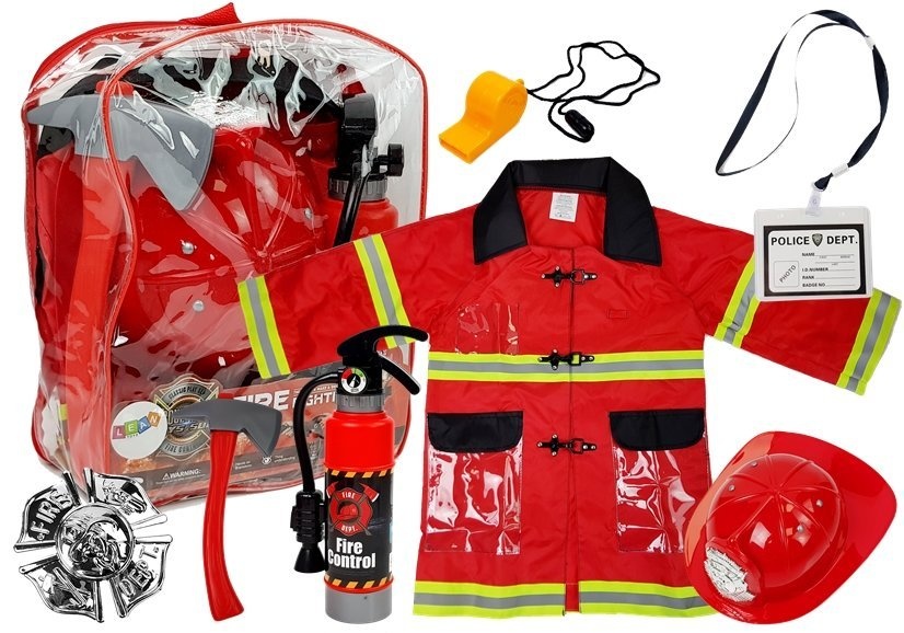 Brandweer speelgoed verkleed set - met werkende brandblusser