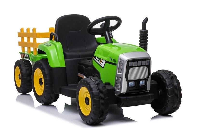 Elektrische tractor ride-on – Groen – Met aanhanger
