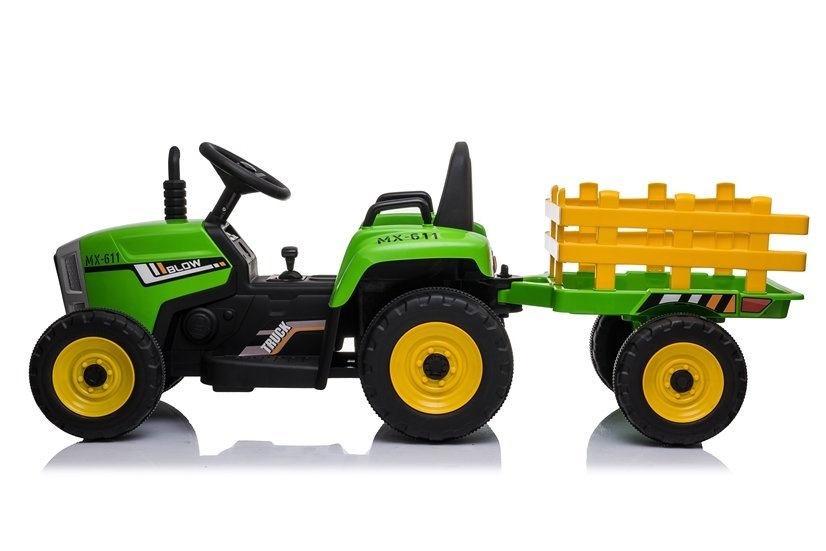 Elektrische tractor ride-on – Groen – Met aanhanger