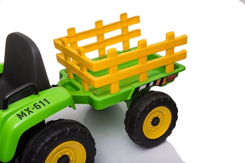 Elektrische tractor ride-on – Groen – Met aanhanger