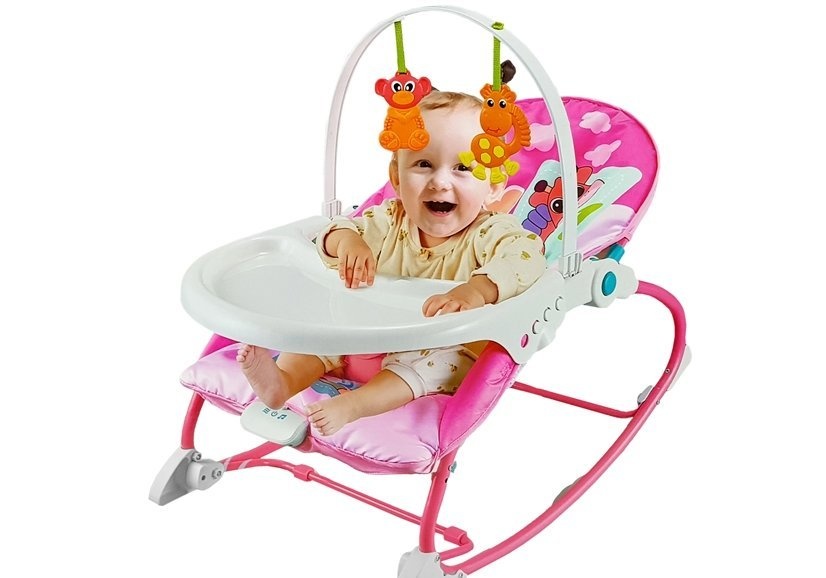 Roest speer Polijsten Viking Choice Wipstoel met eetblad en speelboog – Baby schommelstoel – Roze  - VC-Lifestyle