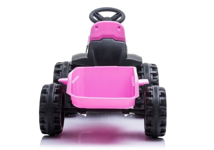 Elektrische kindertractor met aanhanger - roze