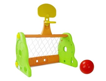 Voetbaldoel en basketbaldoel 2-in-1 – met bal
