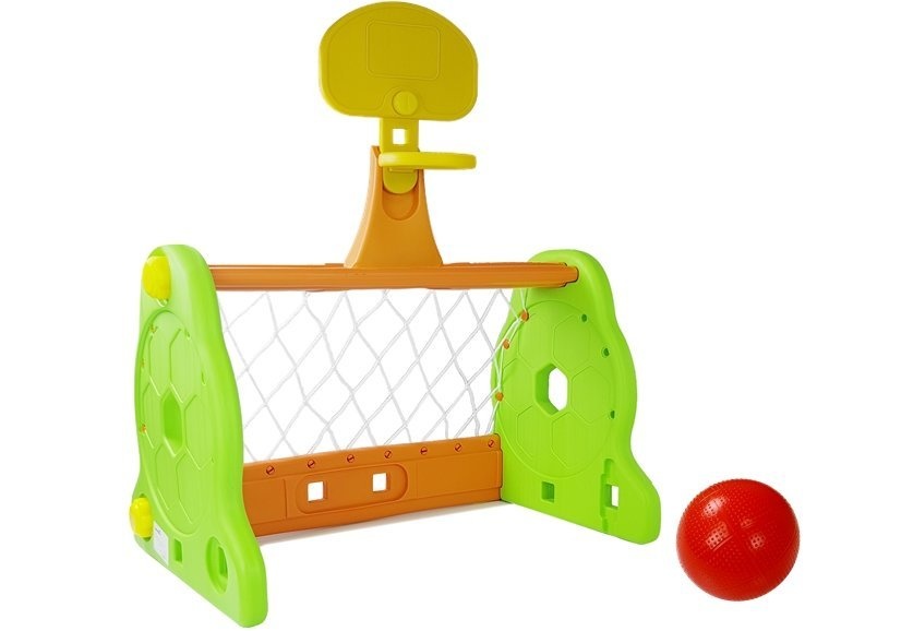 Voetbaldoel en basketbaldoel 2-in-1 – met bal