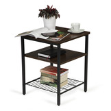 Salontafel 3 lagen met rek – Zwart