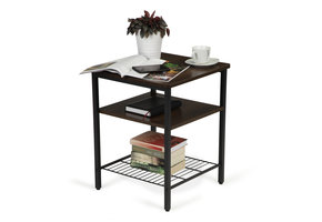 Salontafel 3 lagen met rek – Zwart