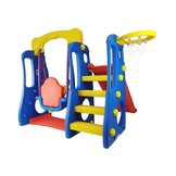 Tuin speeltoestel Leeuw met Glijbaan & Schommel - Blauw Rood