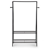 Kledingrek + 2 planken – 82 x 36 x 149 cm Zwart staal