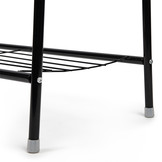 Kledingrek + 2 planken – 82 x 36 x 149 cm Zwart staal