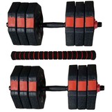 Dumbbell set 2 x 15 kg met halterfunctie 2in1 – Rood