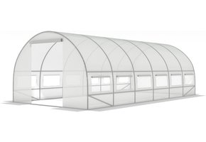 Folietunnel kweekkas met ramen 600 x 300 x 200 cm Wit