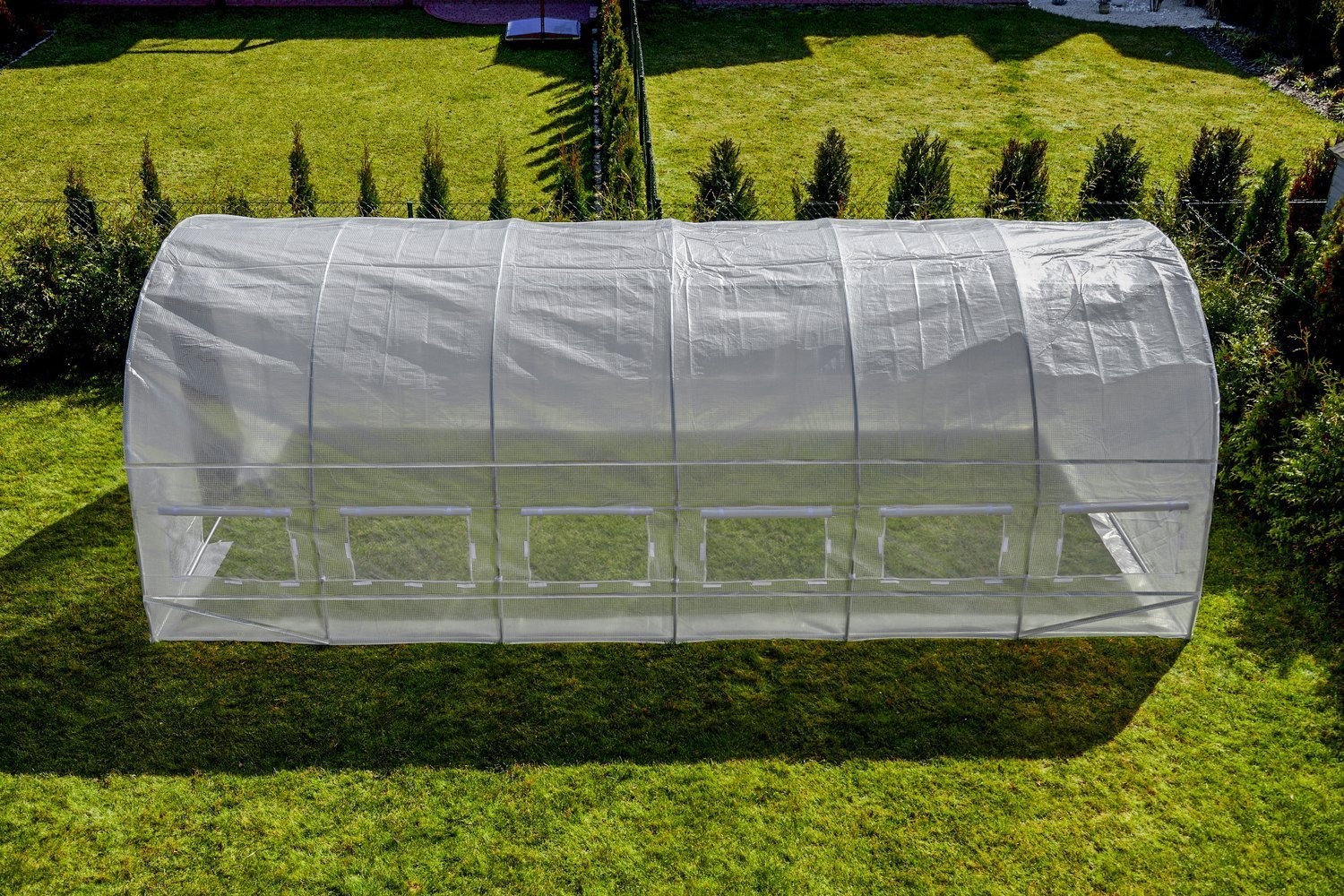 Folietunnel kweekkas met ramen 600 x 300 x 200 cm Wit
