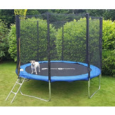 Trampoline - blauw - 244 cm - met net en ladder - tot 80 KG