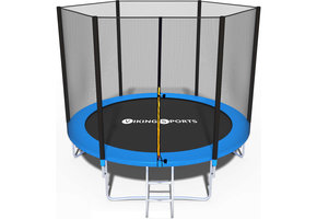 Trampoline - blauw - 244 cm - met net en ladder - tot 80 KG