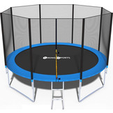 Trampoline - blauw - 404 cm - met net en ladder - tot 150 KG