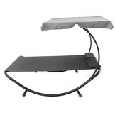 Tuin ligbed 2-persoons met zonnedak – Grijs